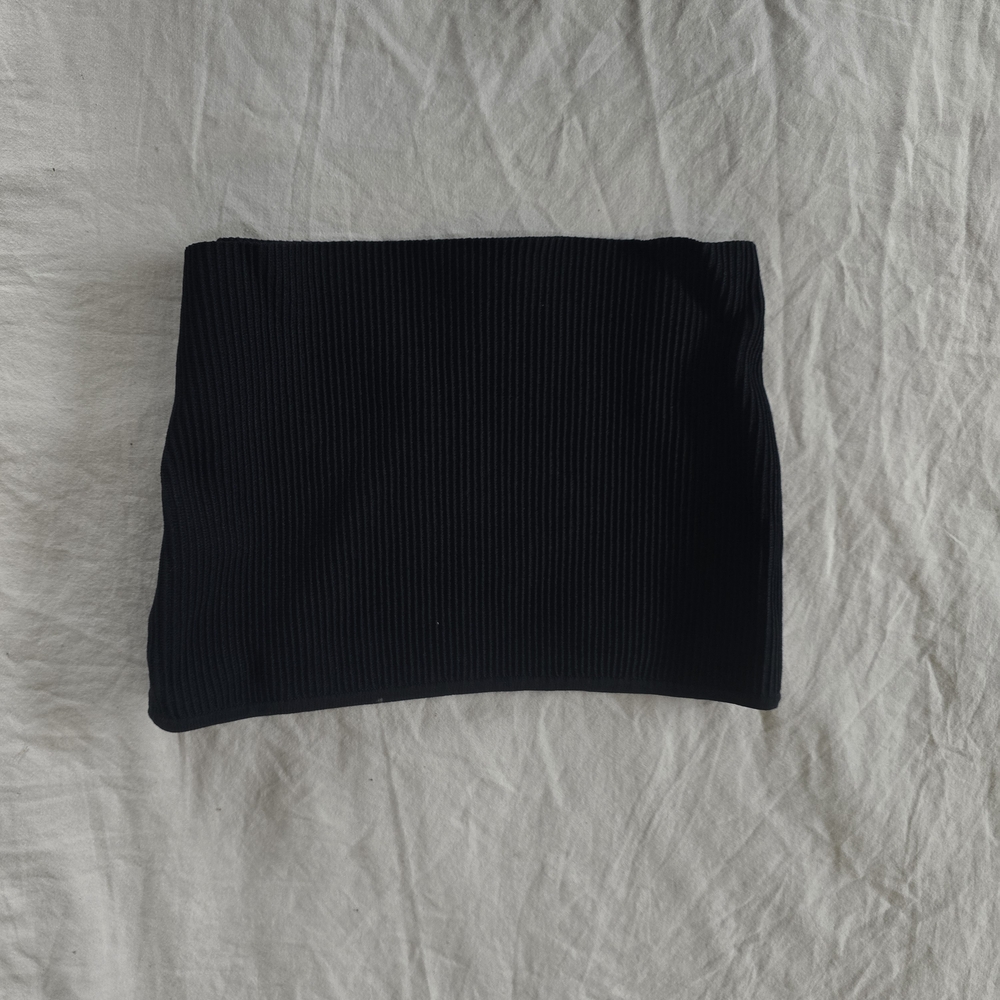 Black Ribbed Tube Top Thick Material Size M